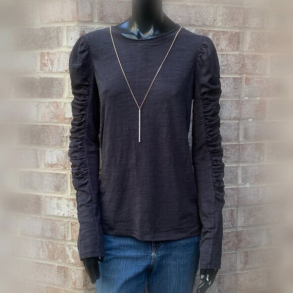 We The Free Tops - We The Free Natasha Crewneck Ruched Long Sleeve Top Sz M